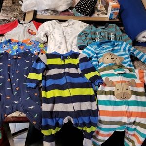 3-6 month boy footed sleepers (8 pieces)